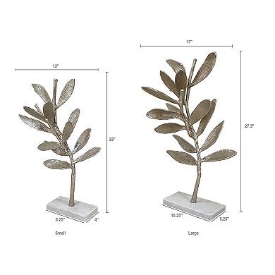 A&B Home Intrinsic Leaf Aluminum Statuaries 2-Piece Set