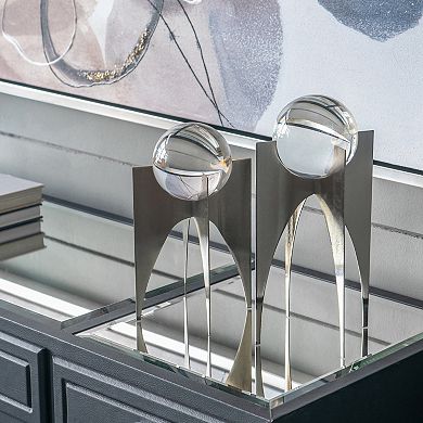 A&B Home Crystal Ball Metal Stand 2-piece Set