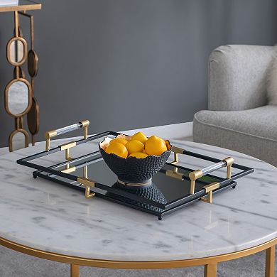A&B Home Tribute Rectangular Mirrored Tray 2-piece Set