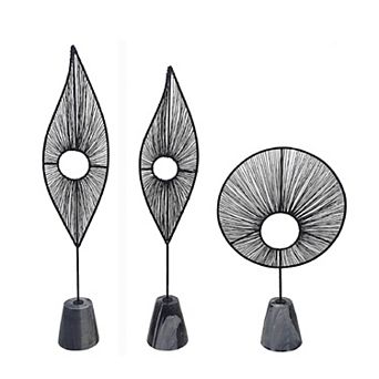 A&B Home Truman Set of 3 Leaves Statue Decor
