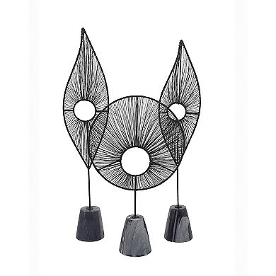 A&B Home Truman Set of 3 Leaves Statue Decor
