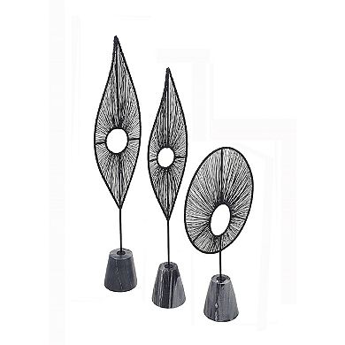 A&B Home Truman Set of 3 Leaves Statue Decor