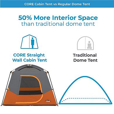 CORE 4-Person Straight-Wall Cabin Tent