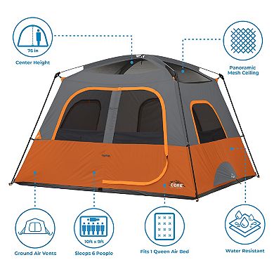 CORE 6-Person Straight-Wall Cabin Tent