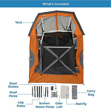 CORE 6-Person Straight-Wall Tent with Screen Room