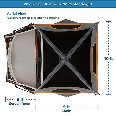CORE 6-Person Straight-Wall Tent with Screen Room