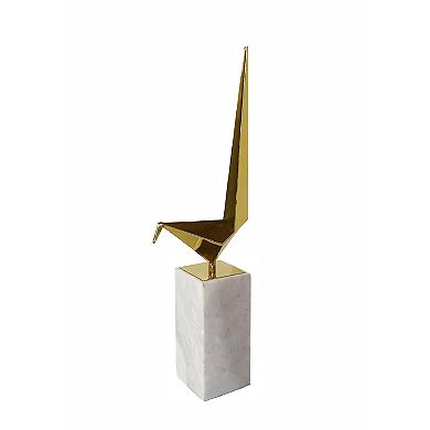 A&B Home Close To You Marble Base Origami Accent Statuary Table Decor