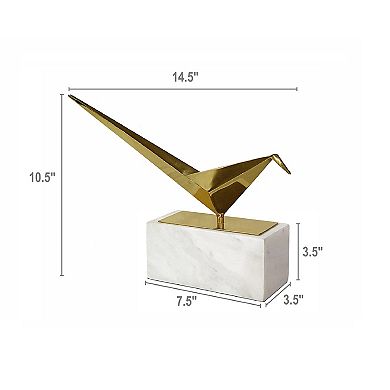 A&B Home Close To You Marble Base Gold Tone Accent Statuary Table Decor