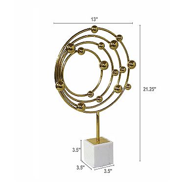 A&B Home Galaxy Steel Marble Statuary Table Decor