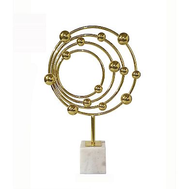 A&B Home Galaxy Steel Marble Statuary Table Decor