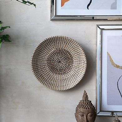 A&B Home Kira Woven Seagrass Decorative Bowl Table Decor