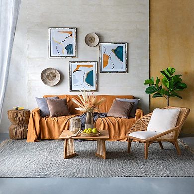 A&B Home Kira Woven Seagrass Decorative Bowl Table Decor