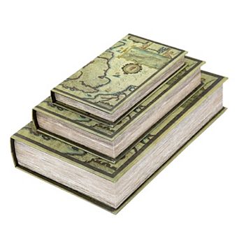 3 pc Vintage Style Map Book Box Set