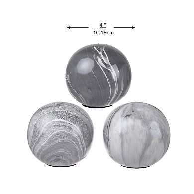 3-Piece Marbleized Ball Accent Set