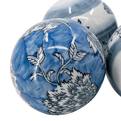 4-Piece Floral Pattern Decorative Ball Set