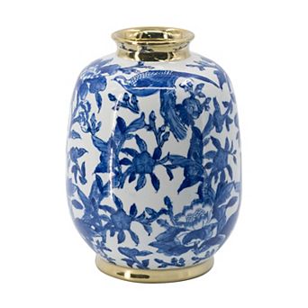 Chinoiserie Gold Trim Vase