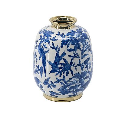 Chinoiserie Gold Trim Vase