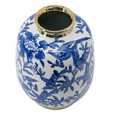 Chinoiserie Gold Trim Vase