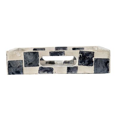 A&B Home Decorative Checkered Pattern Rectangular Tray Table Decor