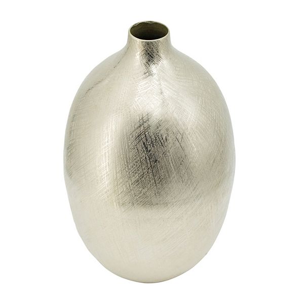 A&B Home Silver Streak Round Vase with Narrow Mouth