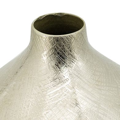 A&B Home Silver Streak Round Vase with Narrow Mouth