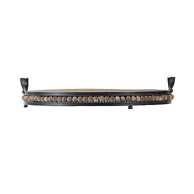 Decorative Wood Bead Tray With Metal Handles