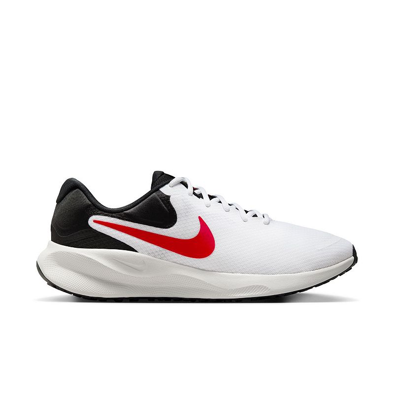 Nike Revolution 7 Men's Road Running Shoes, Size: 11.5, White Red Black