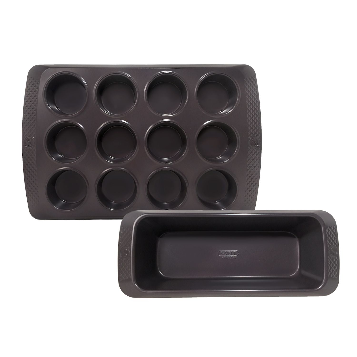 Tasty 3 Piece Carbon Steel Baking Set: 9x5 Loaf Pan, 9 Fluted