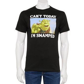 Men's Shrek "Can't Today I'm Swamped" Meme Graphic Tee