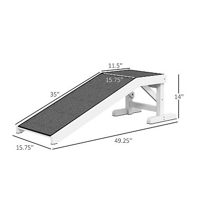 Bed Ramp For Medium & Large Dogs - Adjustable Dog Ramp With Rails