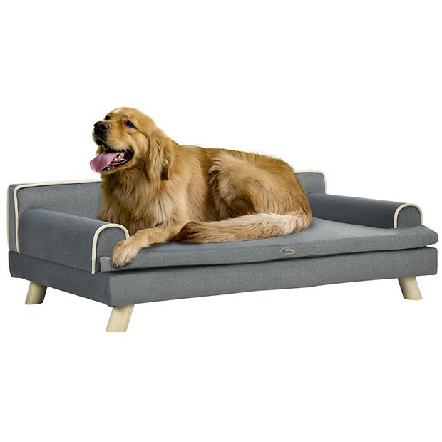 PawHut Pet Sofa for Large Medium Dogs Dog Couch with Water resistant Fabric Wooden Legs Washable