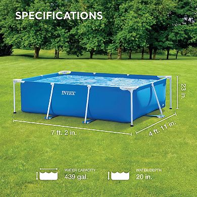 Intex 86" x 23" Rectangular Frame Above Ground Outdoor Splash Swimming Pool
