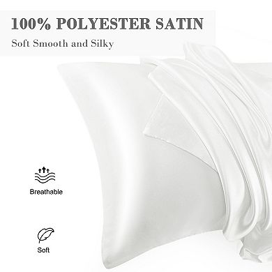 Satin Pillowcases Set of 2, with Envelope Closure King 20" x 36"