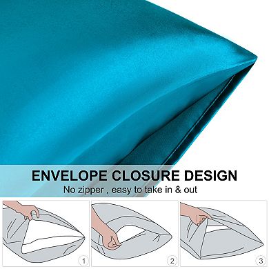 Satin Pillowcases Set of 2, with Envelope Closure King 20" x 36"