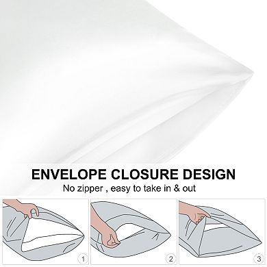 Satin Pillowcases Set of 2, with Envelope Closure King 20" x 36"