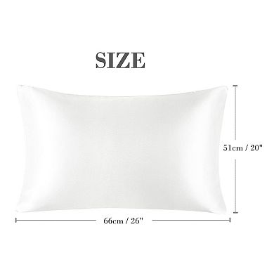 Luxury Satin Pillowcases for Skin Set of 2, Envelope Closure Standard 20" x 26"