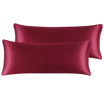 2 Pack Satin Pillowcases Soft Body Pillow Cover with Zipper 20" x 54"