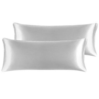 2 Pack Satin Pillowcases Soft Body Pillow Cover with Zipper 20" x 54"