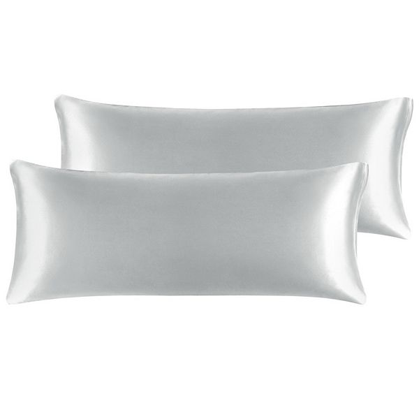 2 Pack Satin Pillowcases Soft Body Pillow Cover with Zipper 20" x 54"
