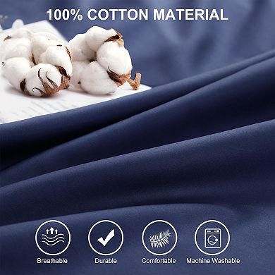 Pure Cotton Ruffled Pillowcases 2 Pcs Soft Envelope Closure Queen 20" x 30"