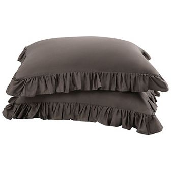 Pure Cotton Ruffled Pillowcases 2 pc Soft Envelope Closure Queen 20" x 30"
