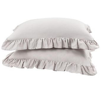 Pure Cotton Ruffled Pillowcases 2 pc Soft Envelope Closure Queen 20" x 30"