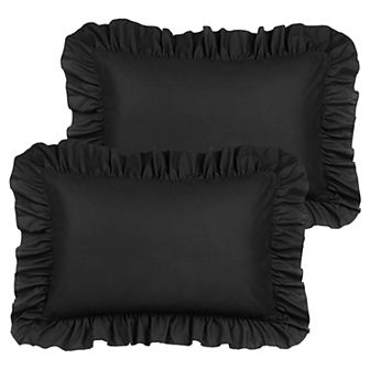 Microfiber Ruffle Pillowcases 2 pc Soft Envelope Closure Standard 20" x 26"