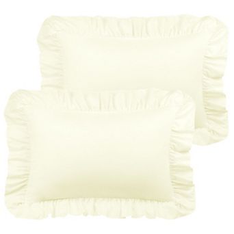 Microfiber Ruffle Pillowcases 2 pc Soft Envelope Closure Standard 20" x 26"