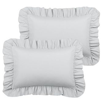 Microfiber Ruffle Pillowcases 2 pc Soft Envelope Closure Standard 20" x 26"