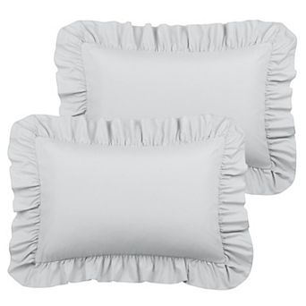 Microfiber Ruffle Pillowcases 2 pc Soft Envelope Closure Standard 20" x 26"