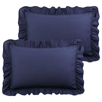 Microfiber Ruffle Pillowcases 2 pc Soft Envelope Closure Standard 20" x 26"