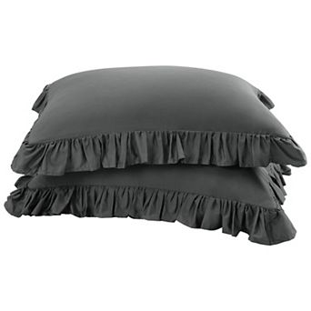 100% Pure Cotton Ruffle Pillowcases 2 pc Soft Envelope Standard 20" x 26"