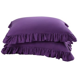 100% Pure Cotton Ruffle Pillowcases 2 pc Soft Envelope Standard 20" x 26"