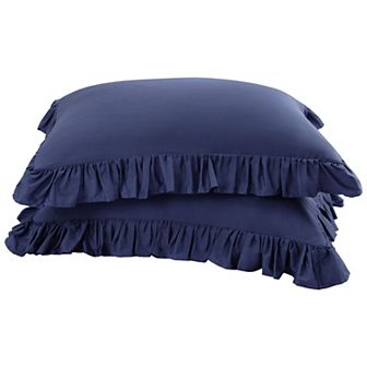 100% Pure Cotton Ruffle Pillowcases 2 pc Soft Envelope Standard 20" x 26"
